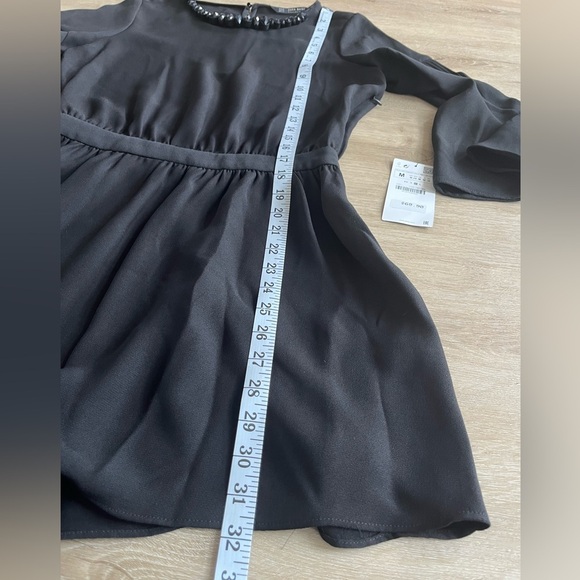 NWT Zara Elegant Black Romper Flared Sleeves SZ M - Picture 8 of 10